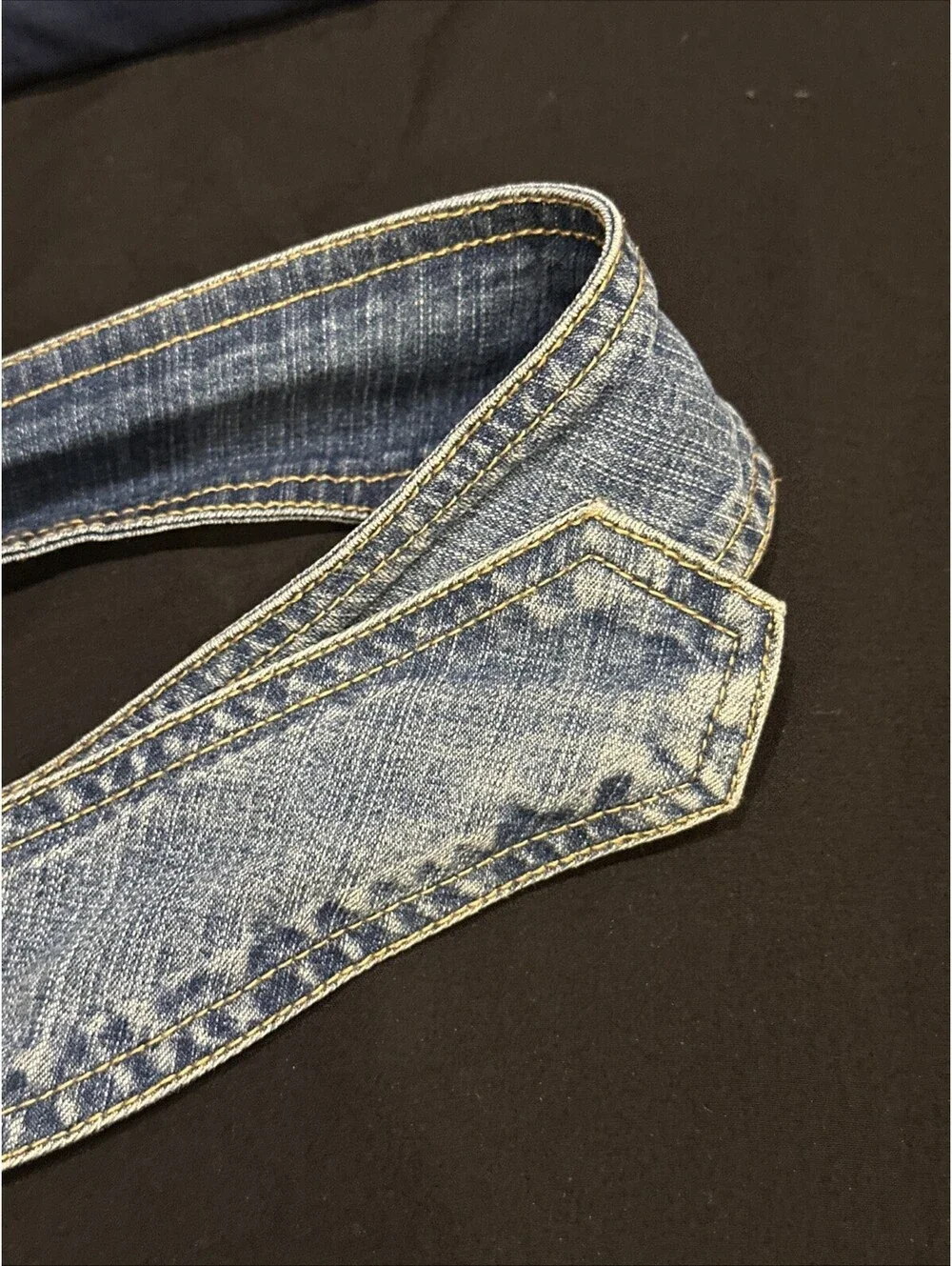 Denim Belt With Circular Buckle Y2K Style